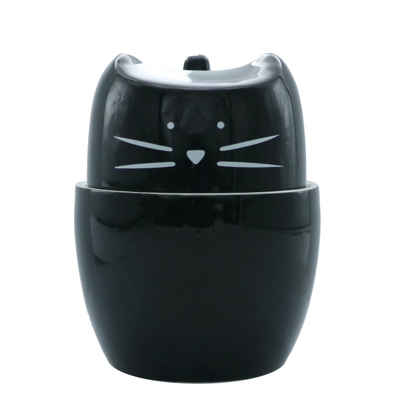 Sleek Minimalist Black Ceramic Stackable Mug - Large 450ml Capacity, Microwave & Dishwasher Safe For Coffee/tea - Modern Home & Office Drinkware