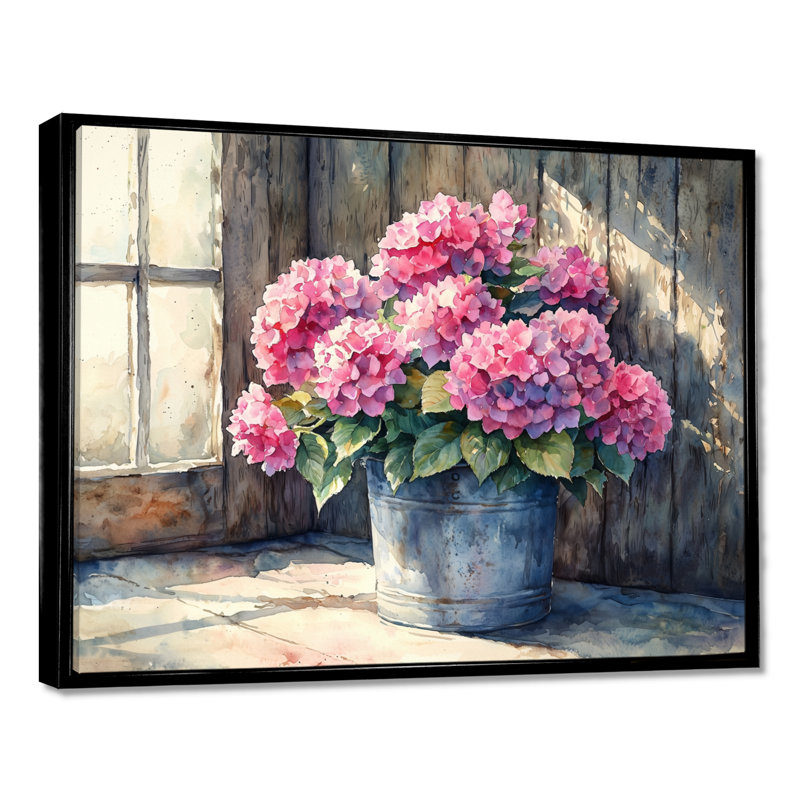 Iftene - Floral Wall Art, H 30 po x l 40 po, Noir, noir, noir, noir, Impression encadrée flottante