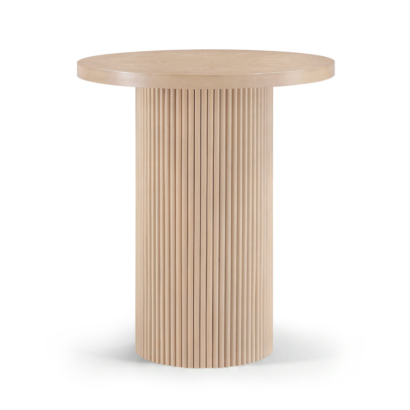 Belinda Oak Veneer And Solid Wood Bar Height Table, Natural, 42"