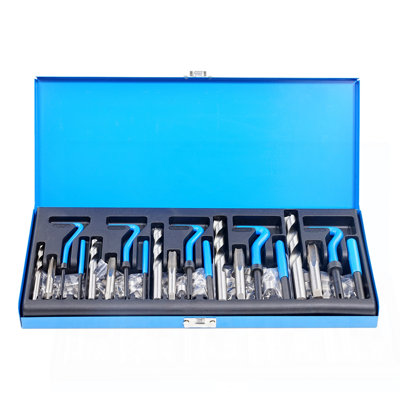 131 PCS Helicoil Thread Repair Kit SAE Tool 1/4 5/16 3/8 7/16 1/2 in UNC