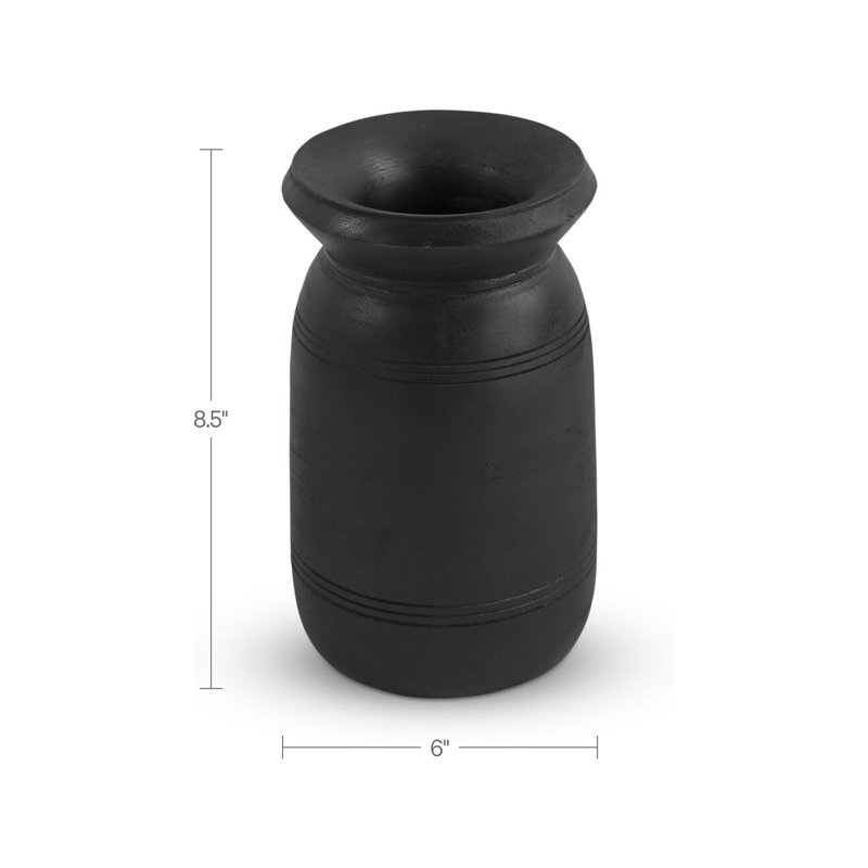 Noble Handcrafted Solid Wood Table Vase, 8.5