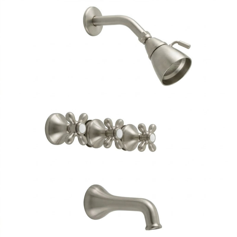 Ensemble de baignoire et douche encastrée Sacramento par Strom Living, Nickel mat
