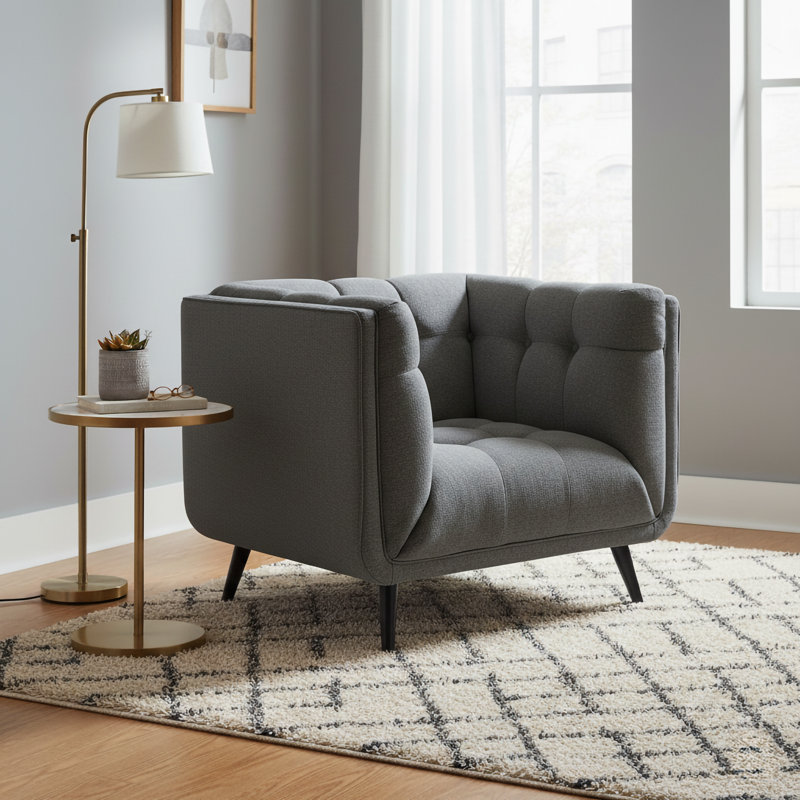 Beisler Upholstered Armchair, Grey