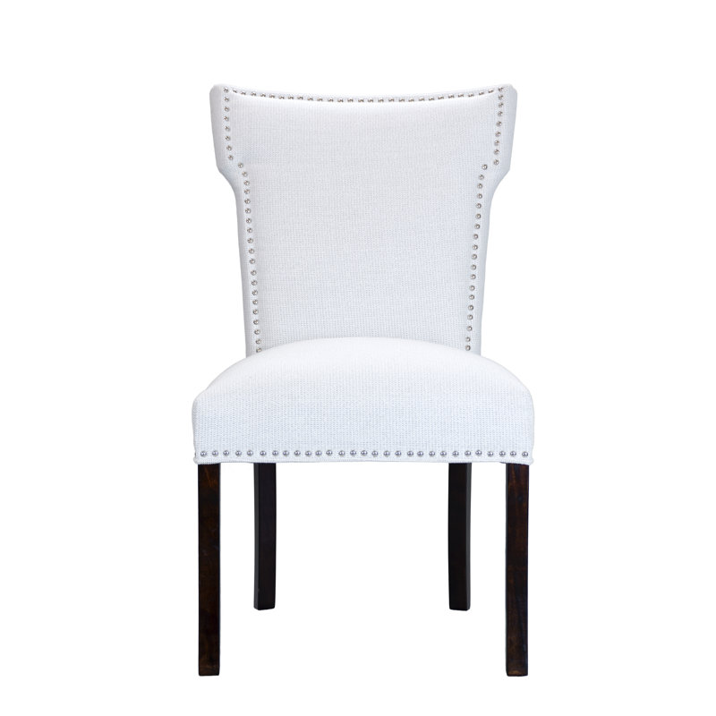 Chemise Upholstered Wingback Side Chair, Black, Arctic