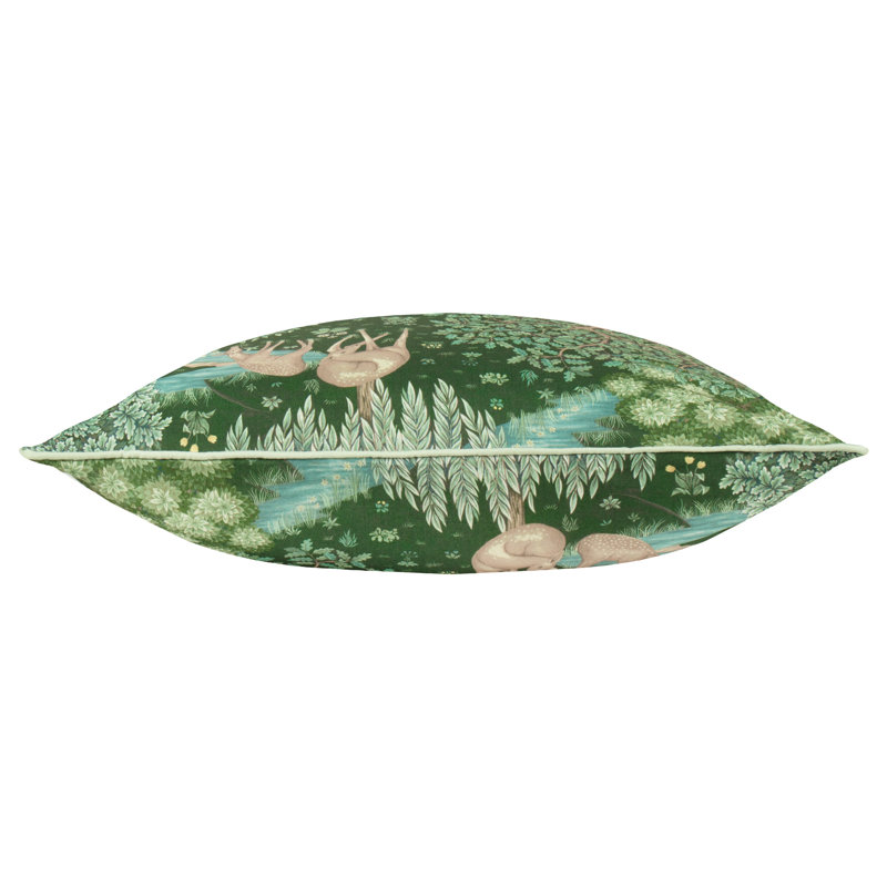 The Brook Indoor / Outdoor Floral Square Cushion Cover, Green