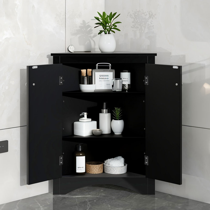 Borna Freestanding Bathroom Cabinet, Black