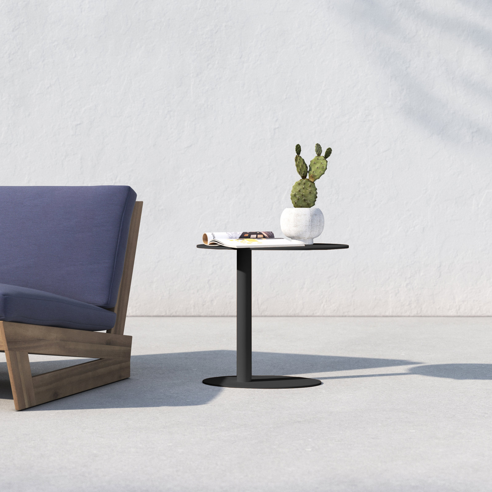 Sunset 20" Patio Side Table, Black