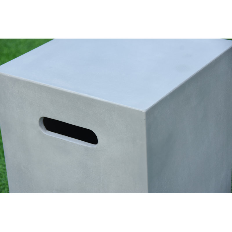 Elementi Light Gray Concrete Square Propane Tank Cover