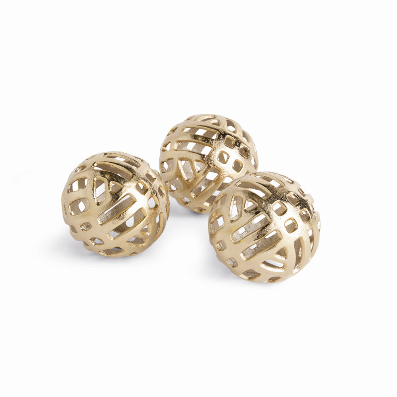 Aurum Cast Aluminum Champagne Gold Open Orbs Small, Small