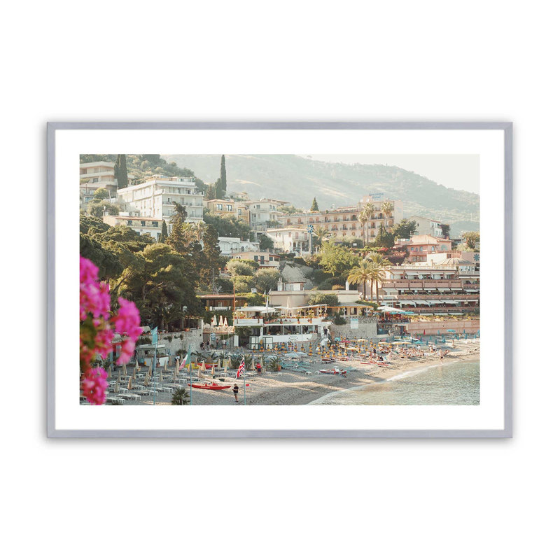 «Blossoms by the Bay», H 12,25 po x l 15,25 po x P 1,25 po, Cadre simple en chrome poli poli