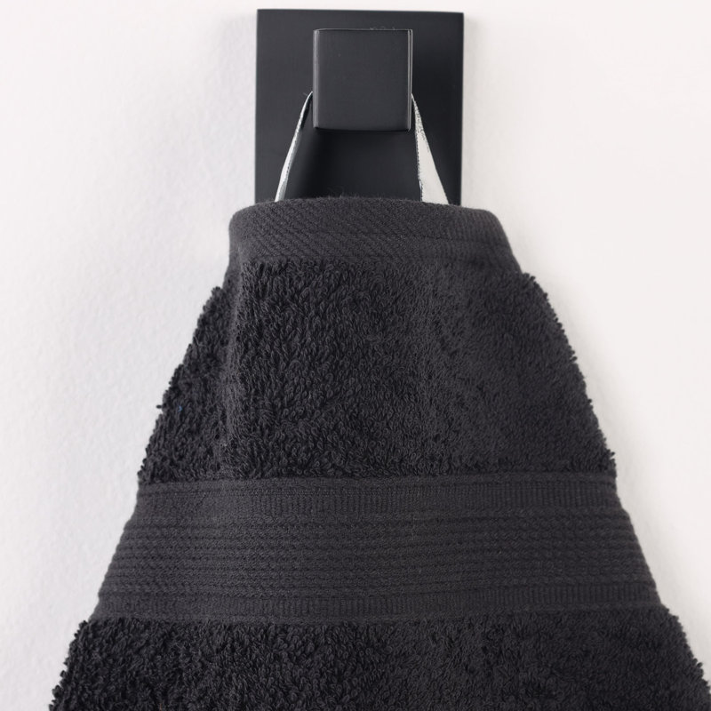 Ensemble de serviettes en coton biologique Lyndon, Noir, Ensemble de 12 pièces