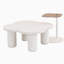 Ensemble de 2 tables basses de forme irrégulière avec quatre pieds à colonne romaine et table de bout avec plateau en verre pour salon U-Can