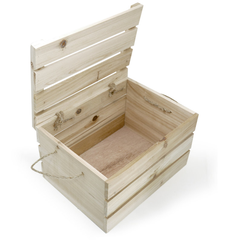 Caisse en bois, Bois naturel, H 7 po x l 12 po x P 9 po