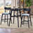 Wooden Bar Chairs Set Of 2, Modern Soft Upholstered Kitchen Island Chairs, Counter Height Stool With Backrest,Wooden Frame Chairs With Footrest For Pub,Living Room,Restaurant-1990035025