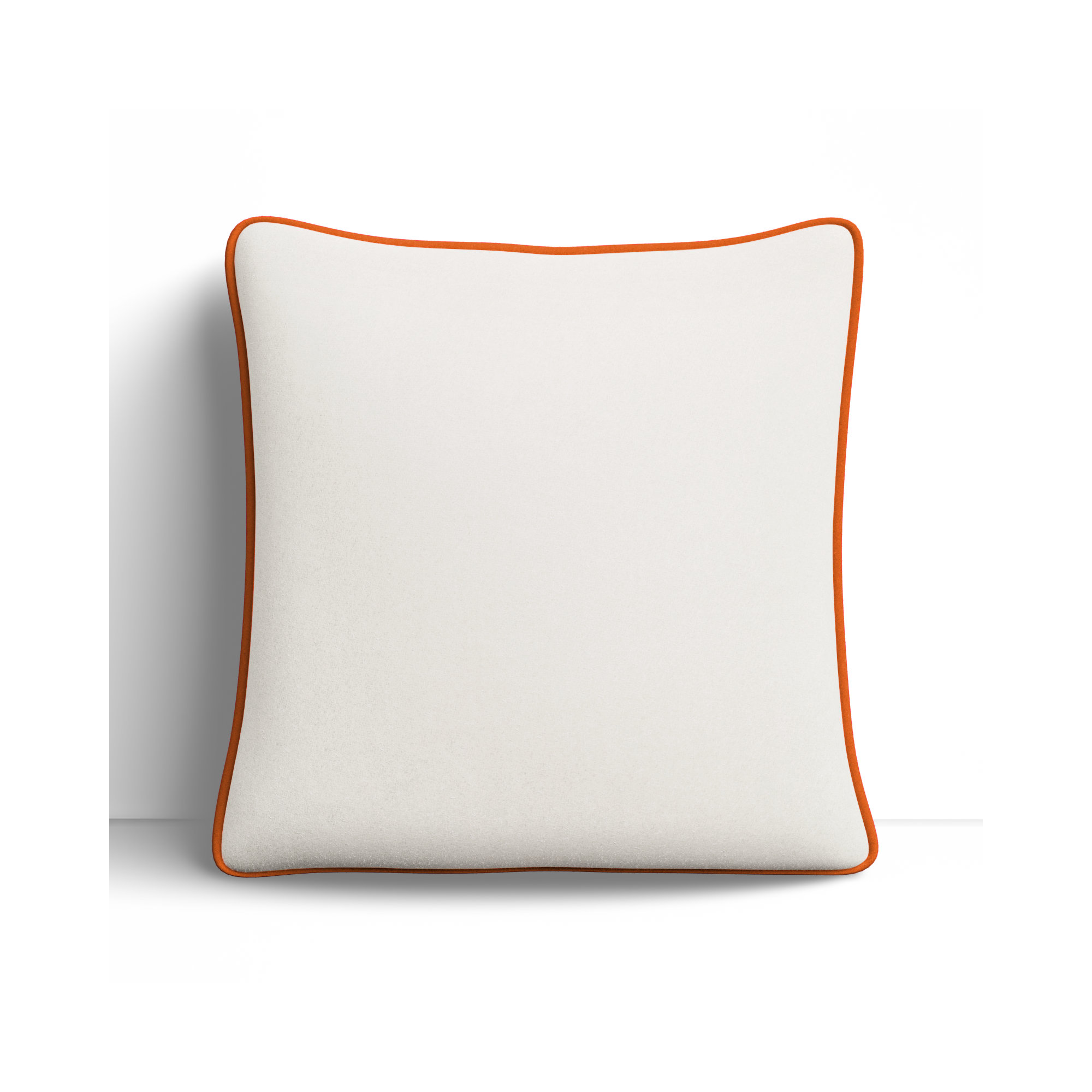 Lombard Wool Throw Pillow, 22" x 22", Cream/Rust, Pillow Cover Only - No Insert