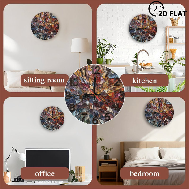 Horloge vitrail avec chiffres