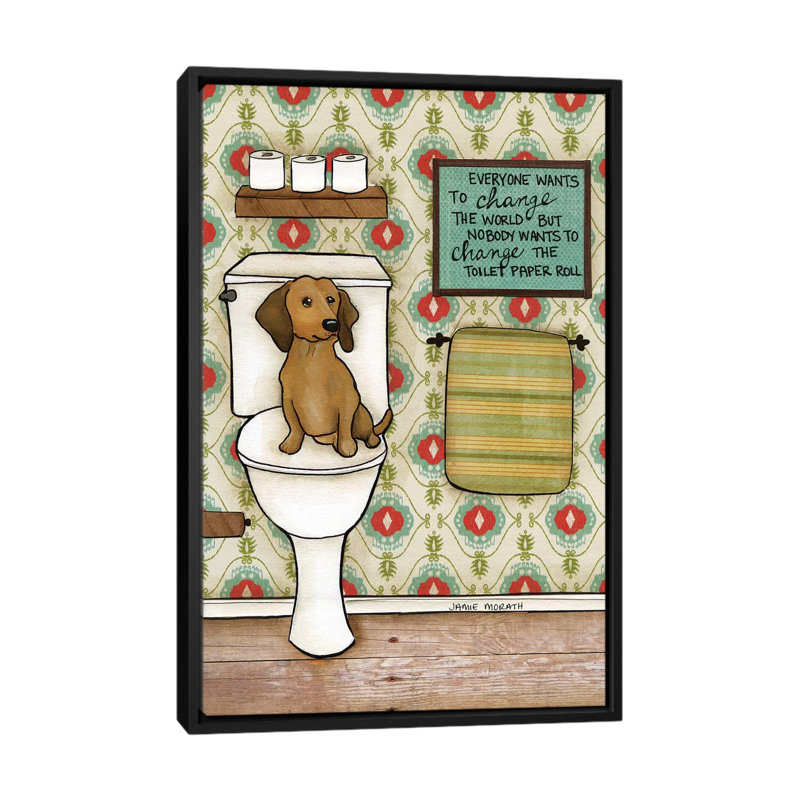 Changez le rouleau par Jamie Morath - impression, H 26 po x l 18 po x 1,5 po, Toile avec cadre noir, Pas de tapis
