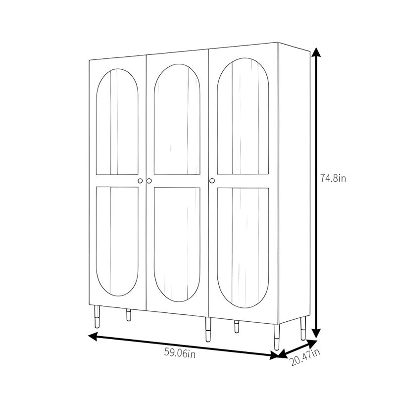 Garde-robe simple Simple Fashion, Noyer