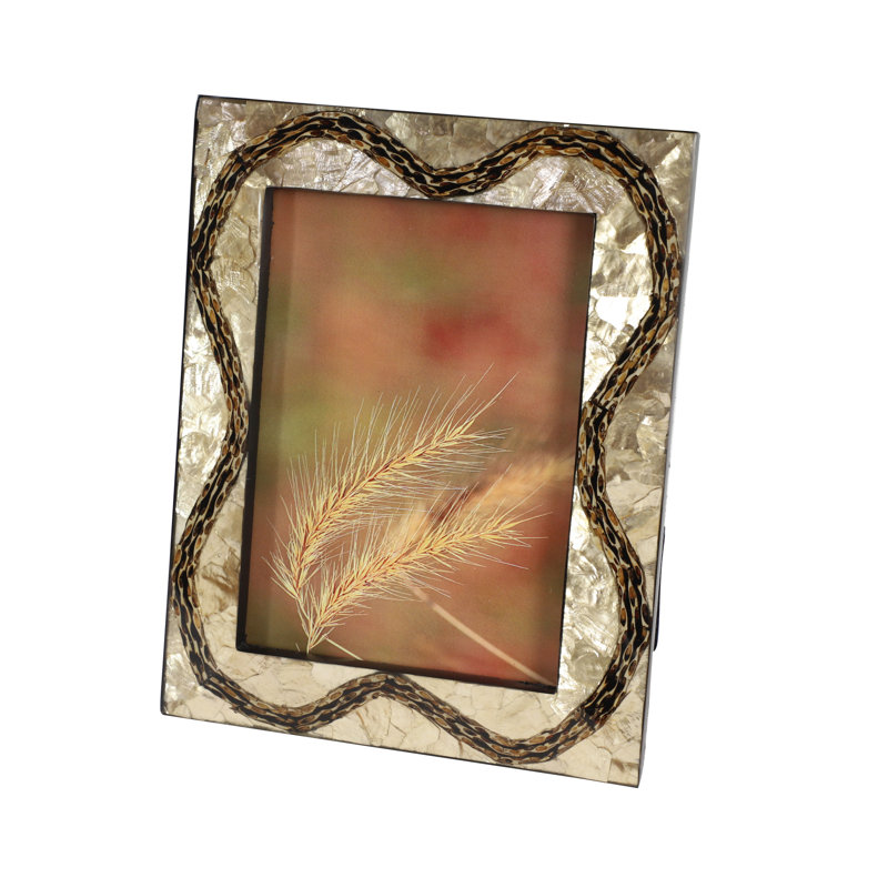 Ilyana Gold Ceramic Matte Picture Frame, Cream/Green/Brown, 8" x 10"