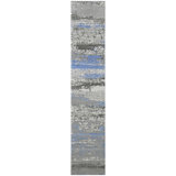 High-Quality Hand-Knotted Silver And Light Blue Area Rug