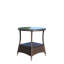 Table basse ronde pour l'extérieur avec 1 table basse en verre trempé transparent
