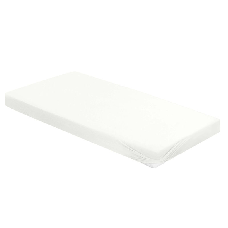 Kilyan Cotton Blend Jersey Knit Fitted Sheet, European Single (90 x 200cm), White