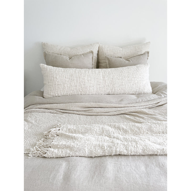 Cozy Lumbar Pillow Cover, Beige, Down Alternative, 20" H x 54" W