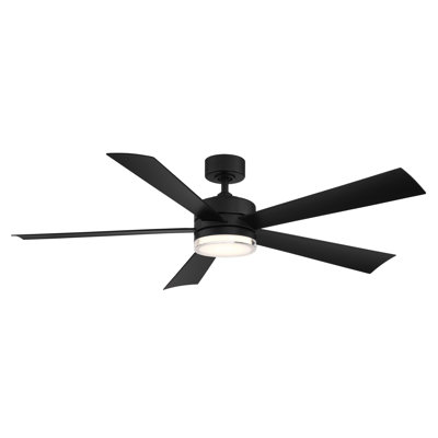 Wynd 5 - Blade Outdoor /Indoor Smart Ceiling Fan with Remote Control and LED Light Kit Included, Works With Alexa and iOS or Android App