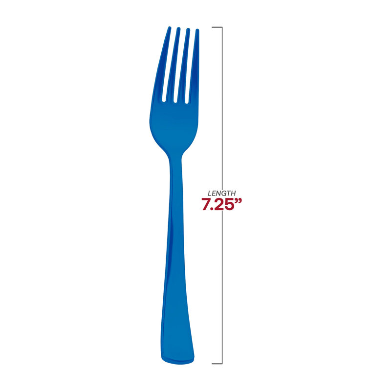 Fourchettes de fête jetables en plastique bleu - 600 fourchettes