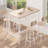 Lysle 5-Piece Industrial Bar Table Set with Metal Shelf, Dining Set, Counter Height Table & 4 Bar Stools-1146240952-1146240954-1146240956