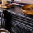Black Solid Wood Freestanding Fireplace