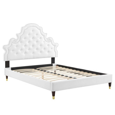 Lit plateforme en velours Performance Modway Gwyneth