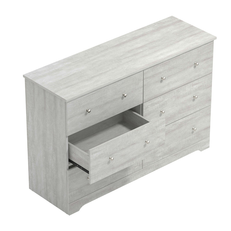 Blaklee 6 Drawer Dresser 47.24'' W, Dusty Gray Oak