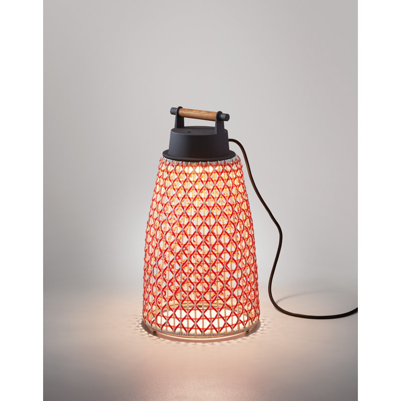 Nans LED Table Lamp, Graphite Brown/Red, 19.06" H x 10.16" W x 10.16" D