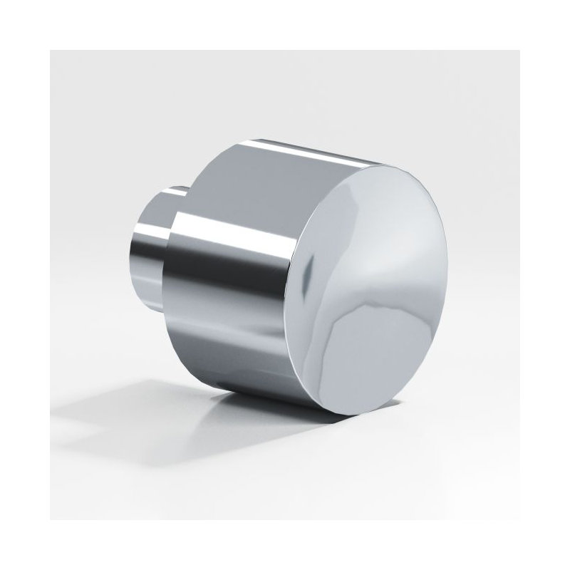 Bouton rond, Chrome poli, 1"