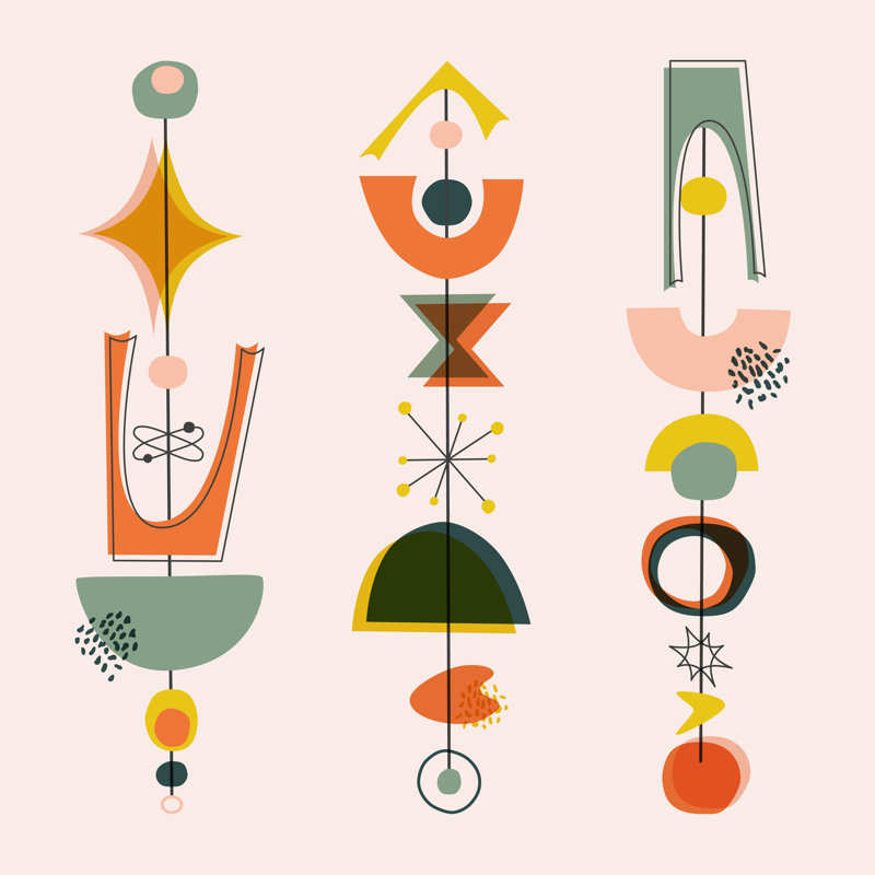 Minimalist Background Seamless Pattern With Simple Shape, 76cm H x 76cm W x 3.8cm D