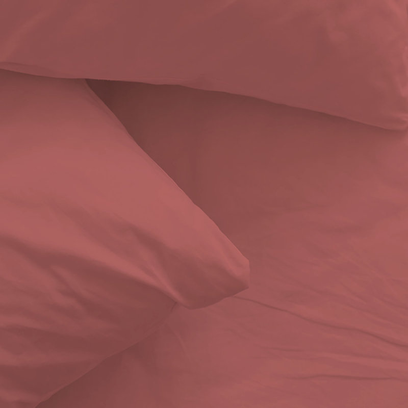 Ensemble de draps en rayonne de bambou 6 pièces , Ensemble de draps pour lit simple + un drap-housse, Rose saumon
