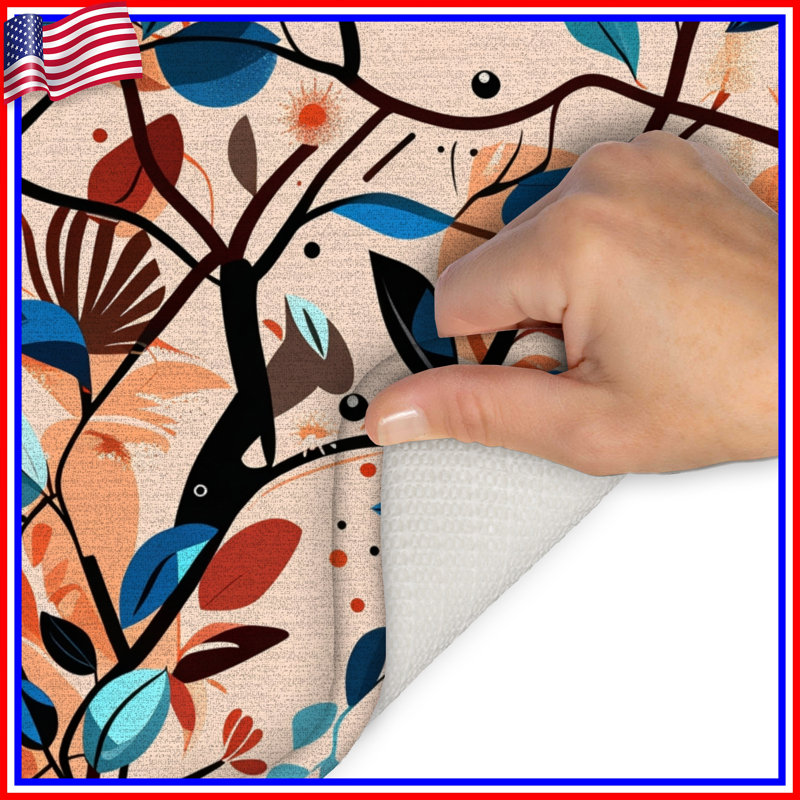 Tapis de bain feuilles, 34 po L x 21 po L