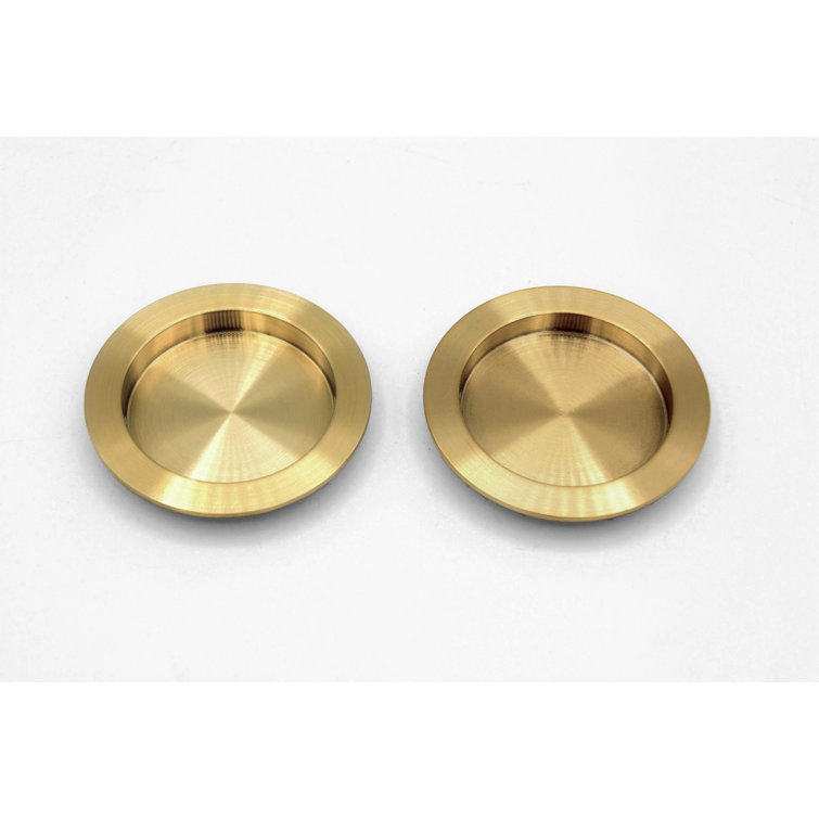 Round Pocket Door Hardware - Passage with Finger Edge Pull