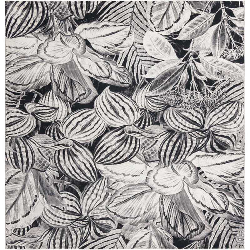Herington Floral Indoor Rug, Square 7'10"