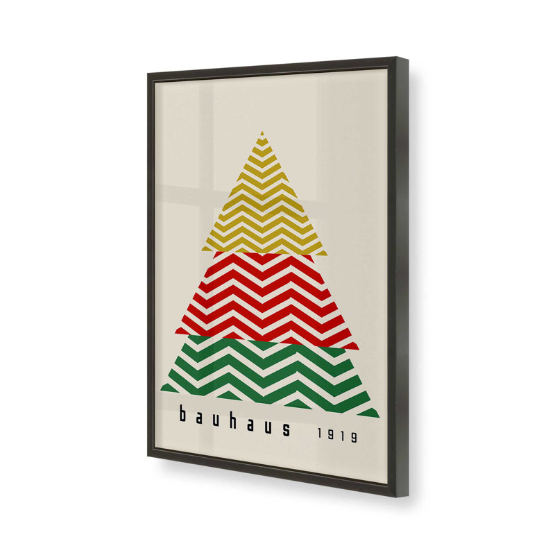 Arbre de Noël Bauhaus, H 11 po x l 9 po, Cadre photo noir satiné