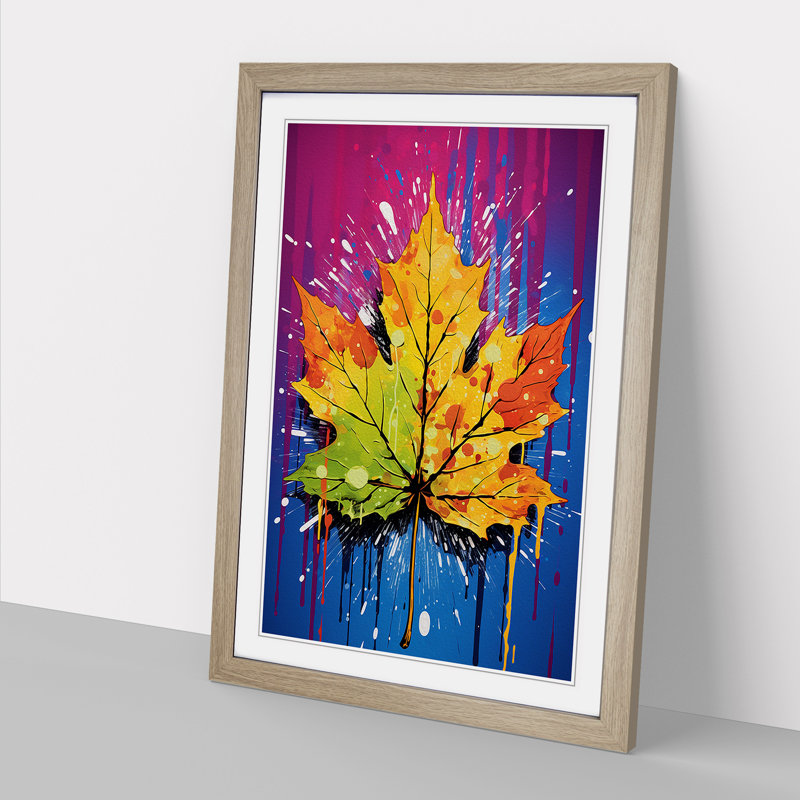 Leaf Pop - Framed Print, 46cm H x 34cm W x 2cm D, Oak