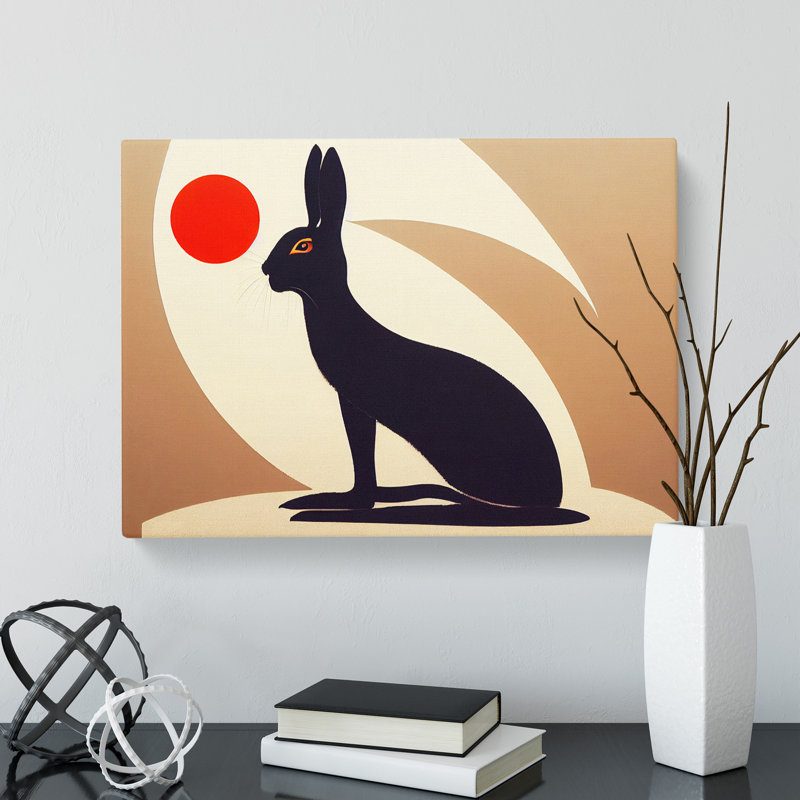 Deco Hare - Wrapped Canvas, 50cm H x 76cm W x 3cm D