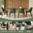 Modern Velvet Upholstered Dining Chair Side Chair with Wooden Legs-754475153