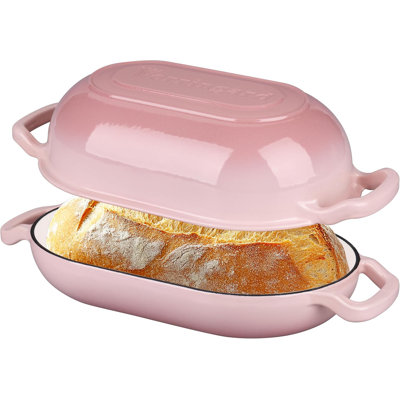 Cast Iron Bread Dutch Oven with Lid - Sourdough Baking Pan, All Stovetop & 500°F Oven Safe