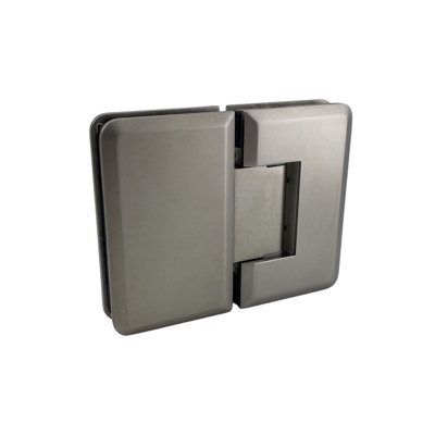 Glass To Glass Mount Shower Door Hinge 180 Degrees 3/8" and 1/2" Glass Thickness Matte Nickel Finish
