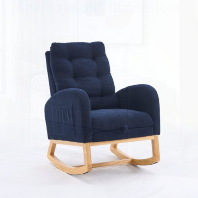 Chaise berçante d'appoint avec repose-pieds et poche de rangement, dossier haut confortable pour la chambre de bébé et le salon