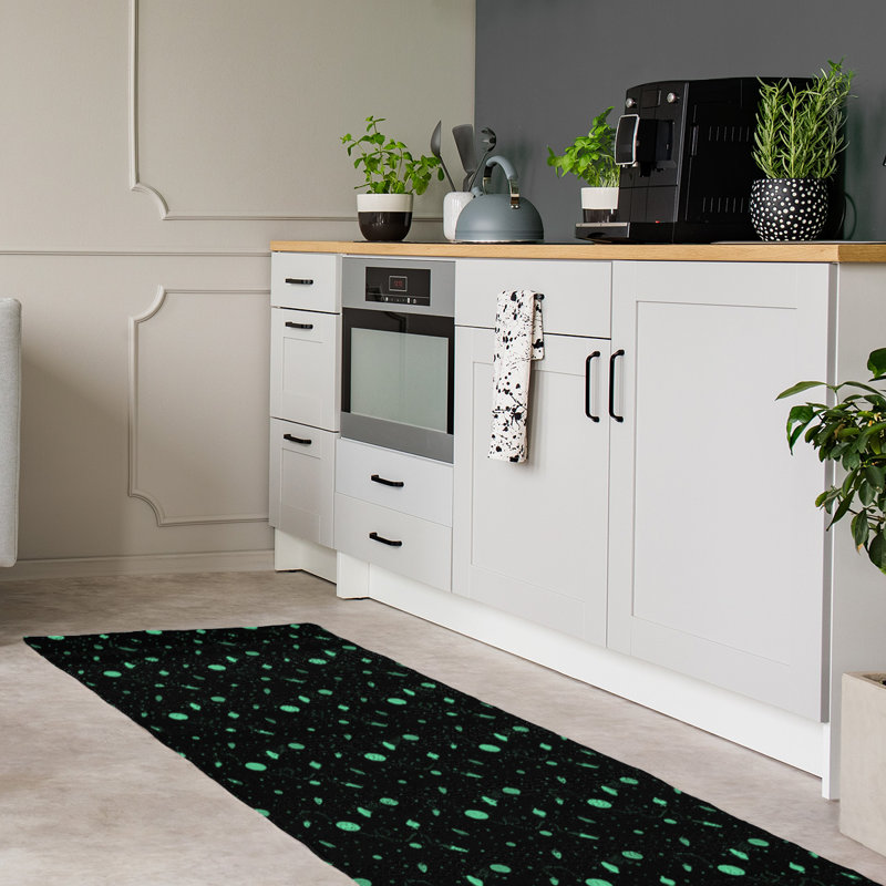 Tapis extérieur espace noir/mer verte, Tapis de couloir 2 pi 6 po x 8 pi