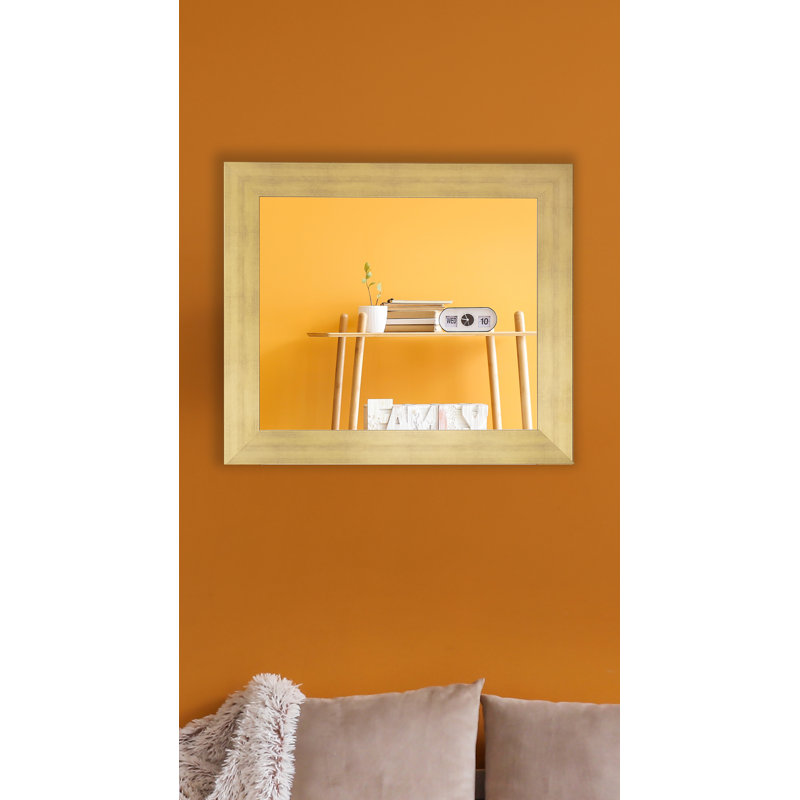 Leaning Mirror, 33" x 34", Matte Gold