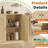 Sideboard Buffet Cabinet With Storage, Fluted Arched Storage Cabinet With Adjustable Shelf, Wooden Modular Coffee Bar, Modern Console Table For Living Room Kitchen Dining Room Entryway, Natural-1742158502